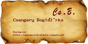 Csengery Boglárka névjegykártya